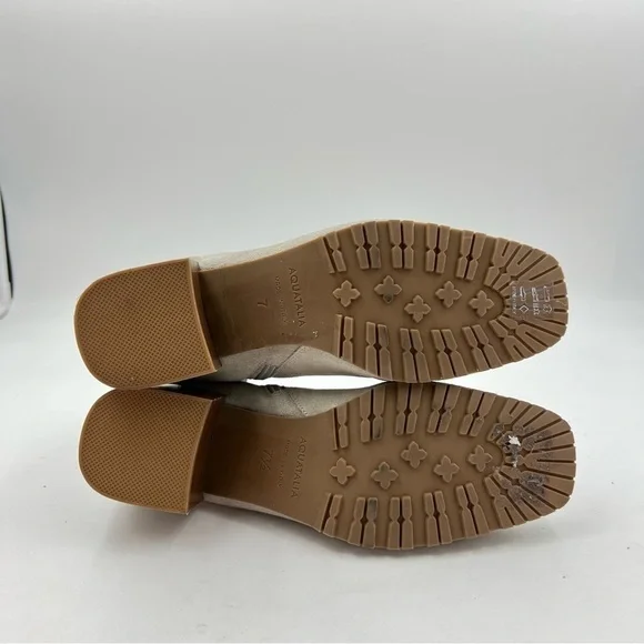 Aquatalia Taupe Charlotte Weatherproof Suede Booties Size 7.5
